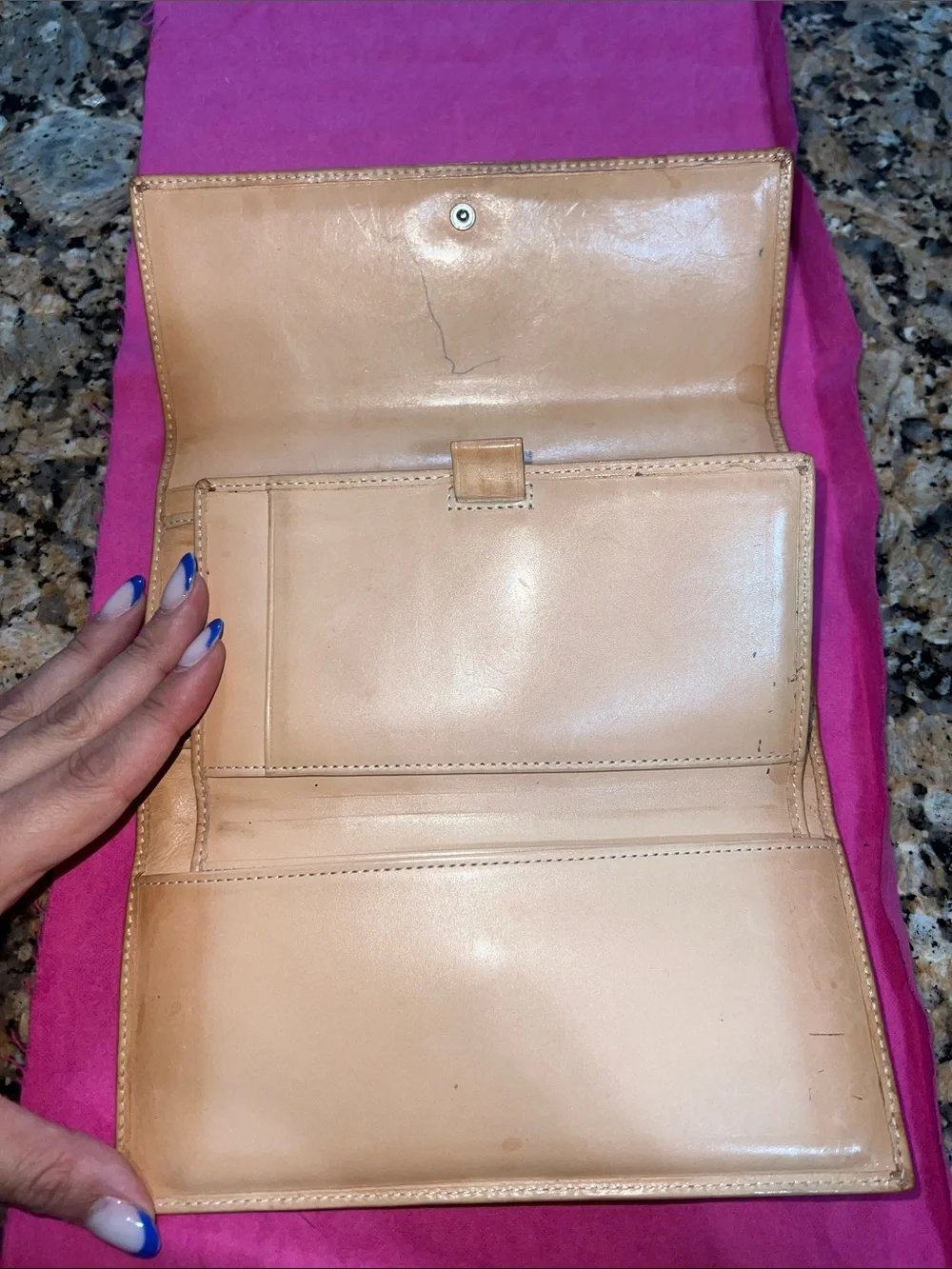 Brown Signature Canvas Wallet with Leather Trim